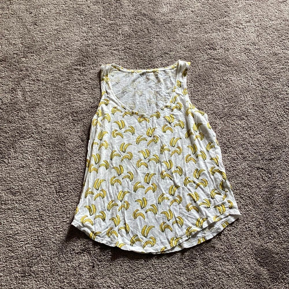 Lucky Brand Banana Print Tank Top Casual Graphic Summer Lightweight SIZE S